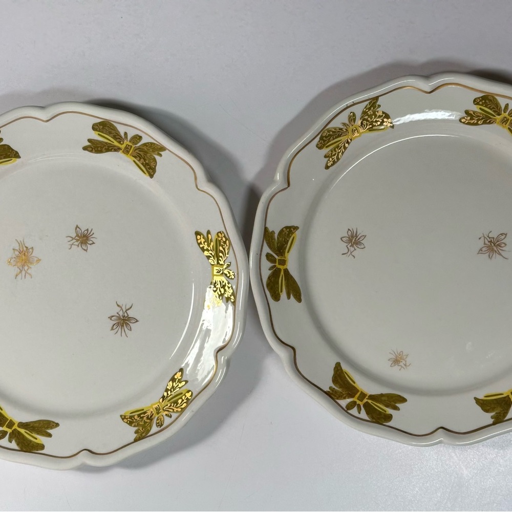 13pc (12+1) Antique Tiffany & Co. 8” Plates Dragonfly/Butterfly/ Bows Numbered - Picture 10 of 15